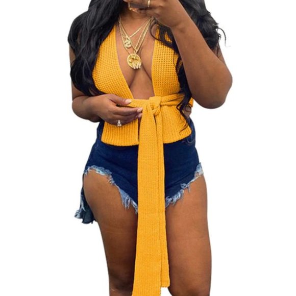 Yellow tie top - Picture 1 of 3